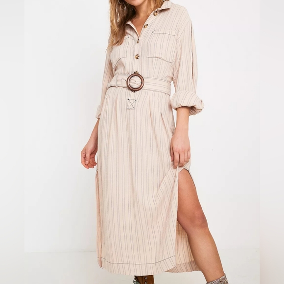 Free People Dresses & Skirts - FREE PEOPLE Audrey Cream Stripe Midi Dress, size S